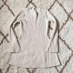 H&M Off-White Ribbed Knit Sweater